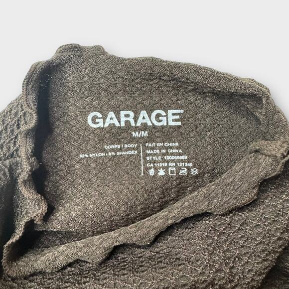 Garage Women's Brown Cropped Long Sleeve Turtleneck Medium - Picture 2 of 7